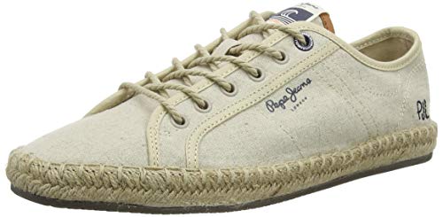 Pepe Jeans Tourist LAMU Linen, Sandalias con cuña Tipo Alpargatas Hombre, Beige Crudo 814, 42 EU
