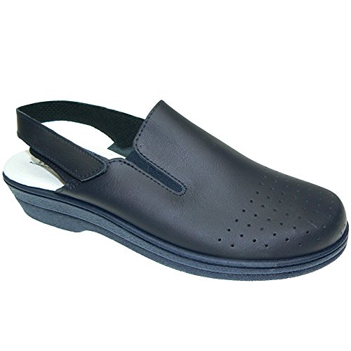 PERCLA 794 Zueco Sanitario Enfermera con Velcro para Mujer Marino Talla 39