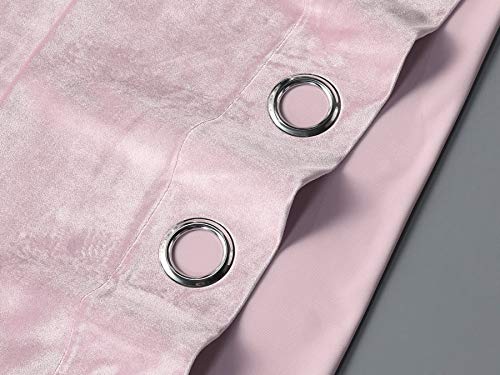 PimpamTex Cortina Terciopelo Opaca térmica Aislante para salón Dormitorio y habitación, con 8 Ojales, 1 Unidad 140 x 260 cm, Modelo Terciopelo Color Rosa Palo