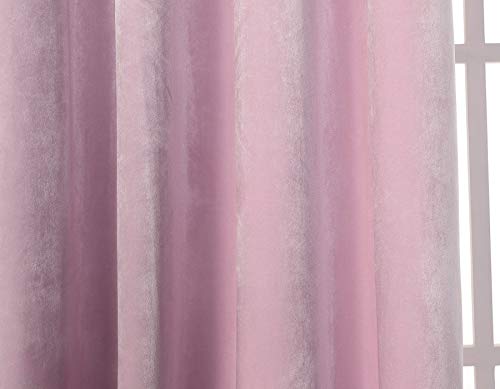 PimpamTex Cortina Terciopelo Opaca térmica Aislante para salón Dormitorio y habitación, con 8 Ojales, 1 Unidad 140 x 260 cm, Modelo Terciopelo Color Rosa Palo