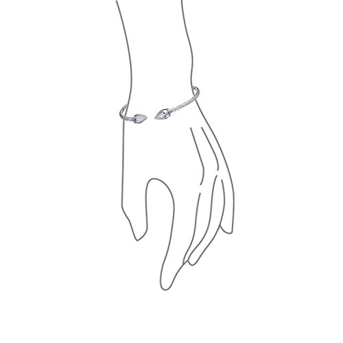 Pirámide De Bellota Lanza Extremos Puntiagudos West Indian Estilo Apilables Para Mujer Brazalete De Plata Esterlina 925