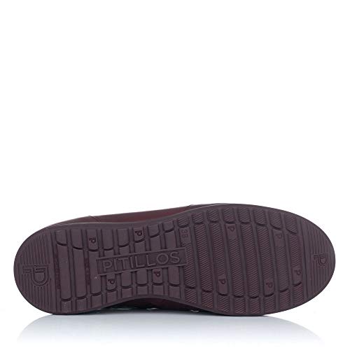 PITILLOS 2111 Botin Cordon Elasticos Piel Mujer Burdeos 41