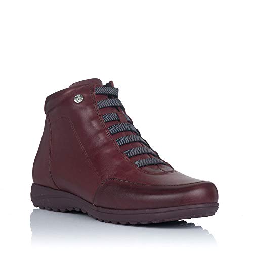 PITILLOS 2111 Botin Cordon Elasticos Piel Mujer Burdeos 41