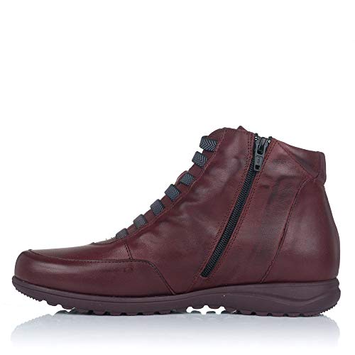 PITILLOS 2111 Botin Cordon Elasticos Piel Mujer Burdeos 41