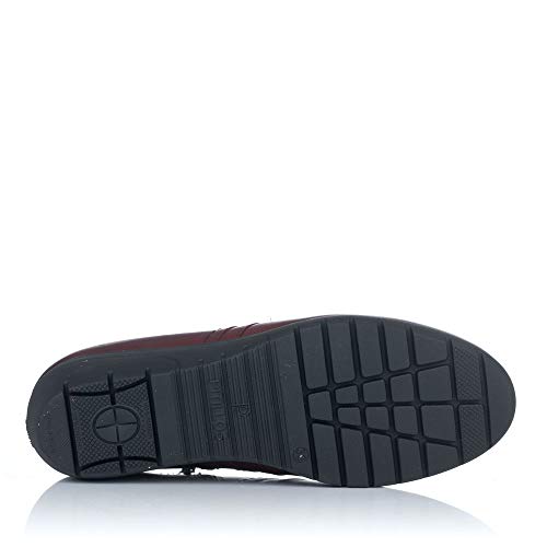 PITILLOS 2123 Botin Piel Elasticos CUÑA Mujer Burdeos 35