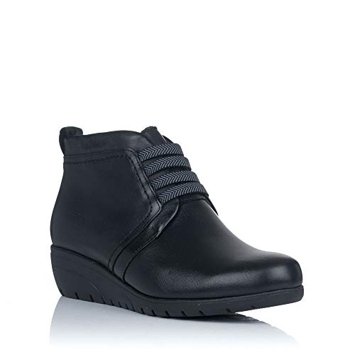 PITILLOS 2123 Botin Piel Elasticos CUÑA Mujer Negro 40