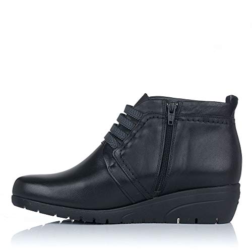 PITILLOS 2123 Botin Piel Elasticos CUÑA Mujer Negro 40