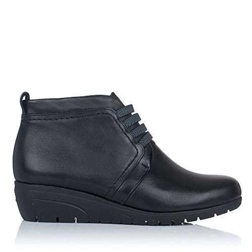 PITILLOS 2123 Botin Piel Elasticos CUÑA Mujer Negro 40