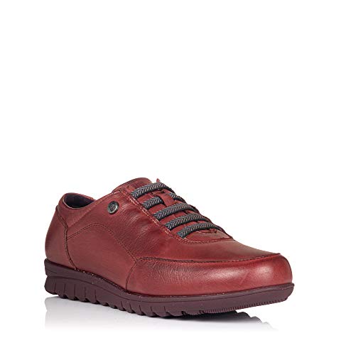 PITILLOS 2985 Zapato Cordon Elastico Piel Mujer Burdeos 36