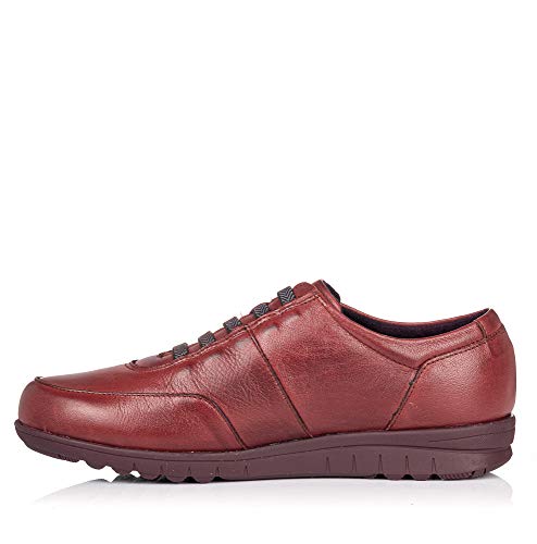 PITILLOS 2985 Zapato Cordon Elastico Piel Mujer Burdeos 36