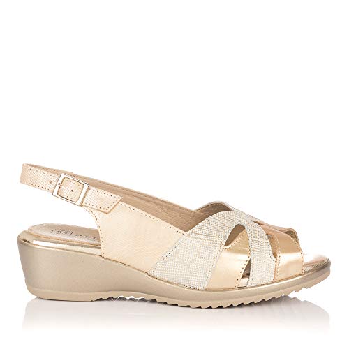 PITILLOS 5512 Sandalia Combi CLASICC Mujer Oro 37