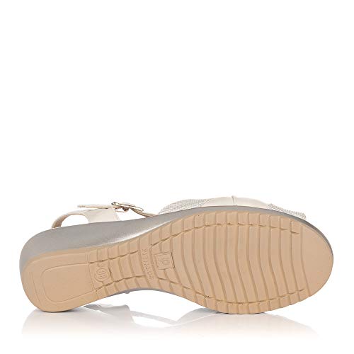 PITILLOS 5513 Sandalia Piel CLASICC Mujer Plata 41