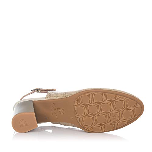 PITILLOS 5550 Zapato Talon Abierto Alto Mujer Oro 39