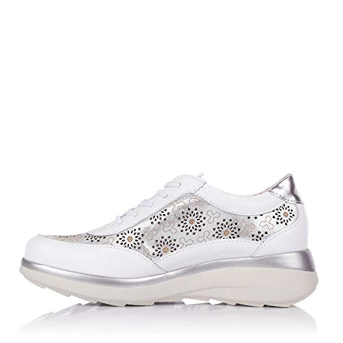 PITILLOS 6093 Deportivo Cordones Piel Mujer Blanco 37