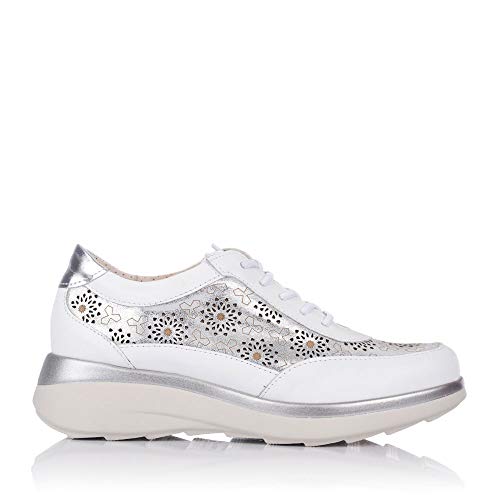 PITILLOS 6093 Deportivo Cordones Piel Mujer Blanco 37