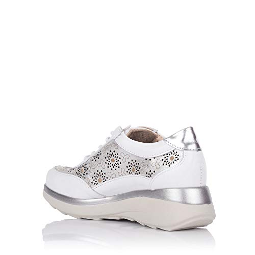 PITILLOS 6093 Deportivo Cordones Piel Mujer Blanco 37