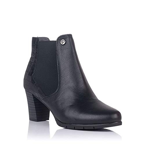 PITILLOS 6365 Botin Piel Tacon Alto Mujer Negro 40