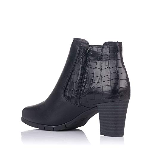 PITILLOS 6365 Botin Piel Tacon Alto Mujer Negro 40