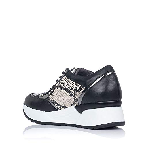 PITILLOS 6480 Deportivo Piel Combinado Mujer Negro 38