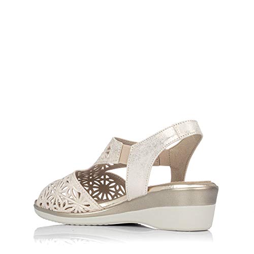 PITILLOS 6612 Sandalia CALADOS Piel Classic Mujer Oro 40