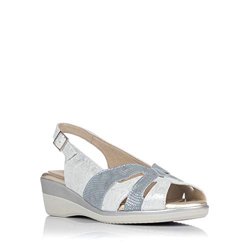 PITILLOS 6613 Sandalia Piel Classic Mujer Plata 38