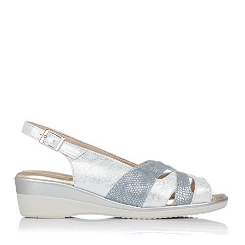 PITILLOS 6613 Sandalia Piel Classic Mujer Plata 38