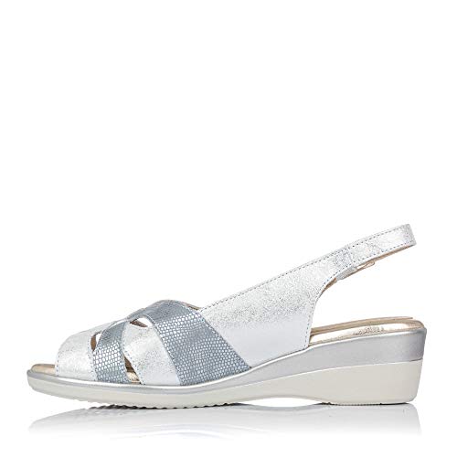 PITILLOS 6613 Sandalia Piel Classic Mujer Plata 38