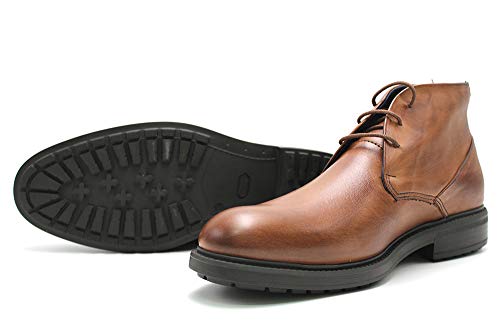 PITILLOS - Botín de Piel con Cordones, Suela de Goma y tacón, para: Hombre Color: LIBANO Talla:43