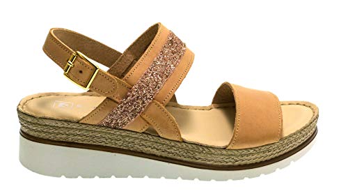 PITILLOS Sandalias con cuña 5651 para Mujer (39 EU, Cuero)