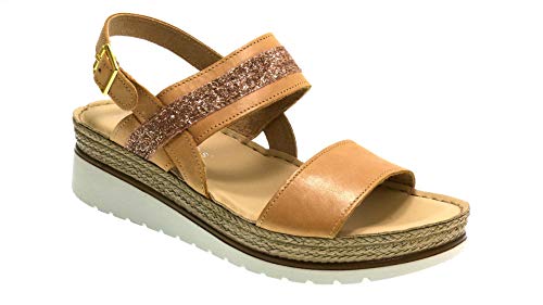 PITILLOS Sandalias con cuña 5651 para Mujer (39 EU, Cuero)