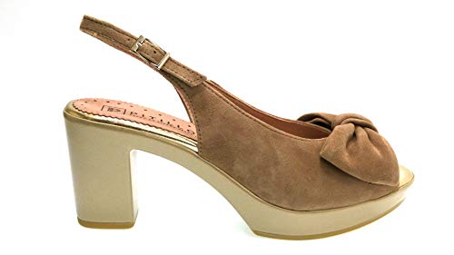 PITILLOS Sandalias con Tacon 2901 para Mujer (39 EU, Piedra)