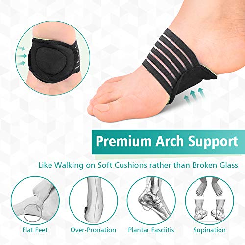 plantillas acolchadas para fascitis plantar. Calcetines soporte para talón y tobillo, plantillas para pies planos, almohadillas para soporte del arco, plantillas ortopédicas para fascitis