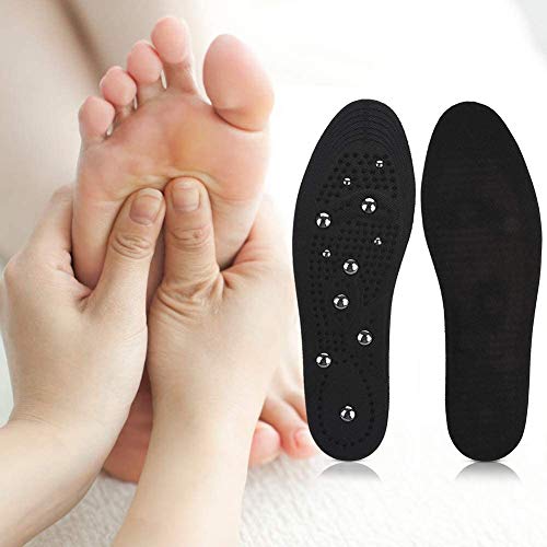 Plantillas magnéticas para hombres Mujeres Puntos de acupuntura Zapatos para masajear Almohadillas Cura transpirable Olor para pies Inserciones para calzado ortopédico(Small)