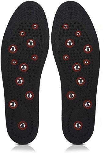 Plantillas magnéticas para hombres Mujeres Puntos de acupuntura Zapatos para masajear Almohadillas Cura transpirable Olor para pies Inserciones para calzado ortopédico(Small)