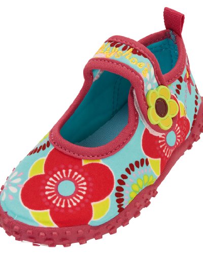 Playshoes Aquaschuhe, Badeschuhe Blumen mit höchstem UV-Schutz Nach Standard 801, Sandalias Punta Cerrada niña, Multicolor Mehrfarbig Original 900, 34/35