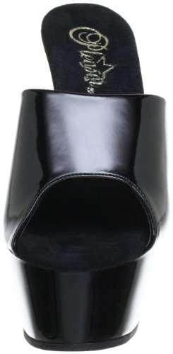 Pleaser EU-KISS-201 - Sandalias de Material sintético Mujer, Color Negro, Talla 43