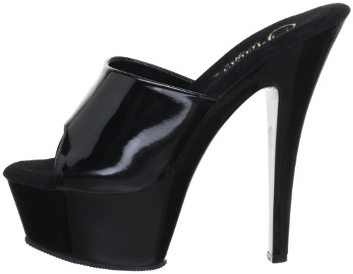 Pleaser EU-KISS-201 - Sandalias de Material sintético Mujer, Color Negro, Talla 43