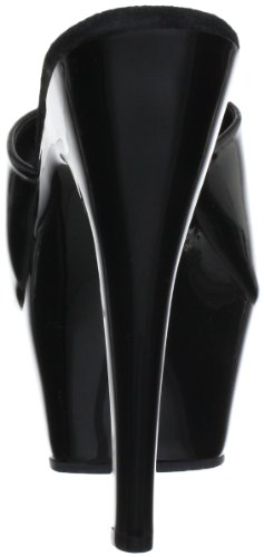 Pleaser EU-KISS-201 - Sandalias de Material sintético Mujer, Color Negro, Talla 43