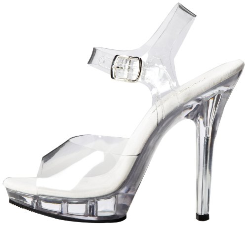Pleaser LIP-108 - Zapatos de tacón para mujer, color transparente, talla 8 UK
