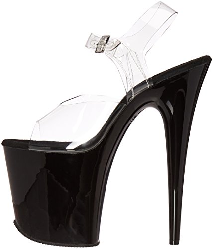 Pleaser - Sandalias con Punta Abierta de Sintético Mujer, Color Transparente, Talla 38 EU