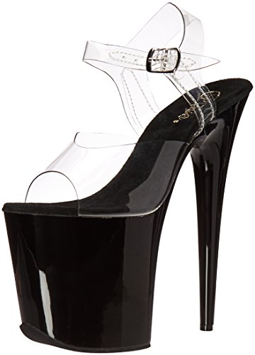 Pleaser - Sandalias con Punta Abierta de Sintético Mujer, Color Transparente, Talla 38 EU