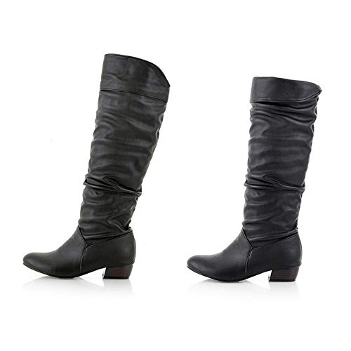 POLP Botas Mujer Invierno Tacones Altos para Vestir Botas Altas Mujer Botas de Cuña Botines de Tacón Mujer Zapatos de Tacon Botas Altas Mujer Rodilla Botas de Caballero Blanco