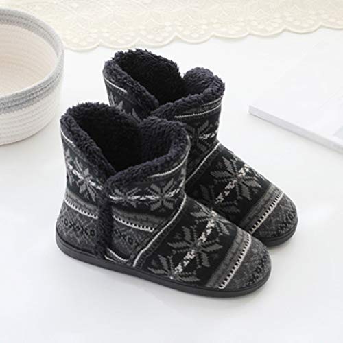 POLP Zapatillas de algodón Cálidos Mujer Botas de algodón Zapatillas de Estar por casa Botas de Nieve Suaves Zapatos de algodón Botas Mujer Planas Invierno