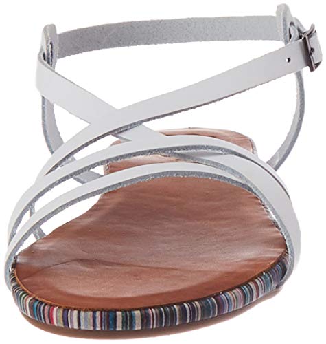 Porronet Malina, Sandalias Planas Mujer, Blanco, 38 EU