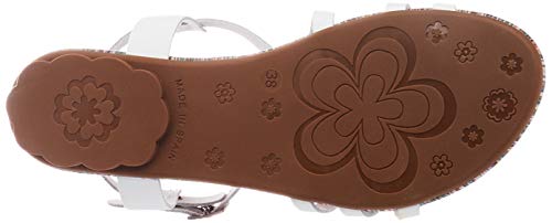 Porronet Malina, Sandalias Planas Mujer, Blanco, 38 EU