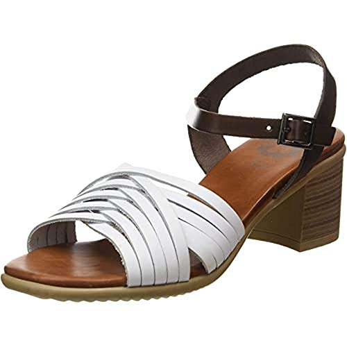 Porronet Susan, Sandalias con tacón Mujer, Blanco, 36 EU