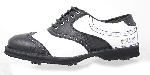 PORTMANN Zapatos de Golf Prime Club Para Hombre | Cuero Premium | Pure Drive Tec., Color Vintage Black, Talla 41