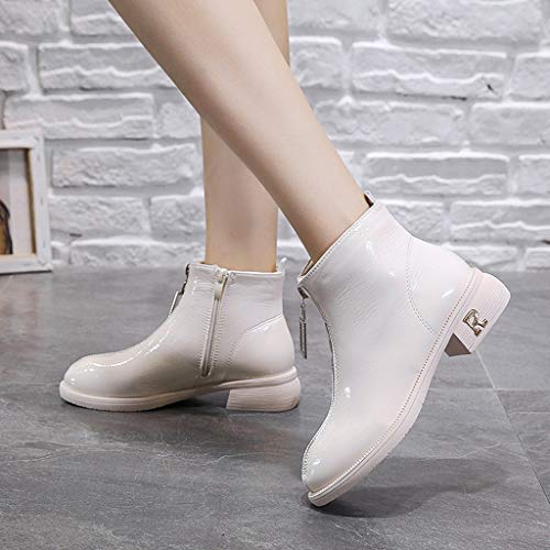 Posional BotíN De Ante con TacóN Western Mujer Botas Mujer, Calzado Lluvia Terciopelo Zapatos Preparados para El JardíN SeñOra Tallas Grandes Plataforma De Cuero Impermeable Terciopelo