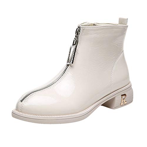 Posional BotíN De Ante con TacóN Western Mujer Botas Mujer, Calzado Lluvia Terciopelo Zapatos Preparados para El JardíN SeñOra Tallas Grandes Plataforma De Cuero Impermeable Terciopelo