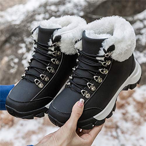 Posional BotíN De Ante con TacóN Western Mujer Botas Mujer, Calzado Lluvia Terciopelo Zapatos Preparados para El JardíN SeñOra Tallas Grandes Plataforma De Cuero Impermeable Terciopelo